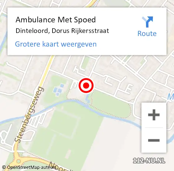 Locatie op kaart van de 112 melding: Ambulance Met Spoed Naar Dinteloord, Dorus Rijkersstraat op 20 november 2018 07:37