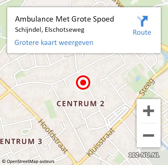 Locatie op kaart van de 112 melding: Ambulance Met Grote Spoed Naar Schijndel, Elschotseweg op 20 november 2018 09:19