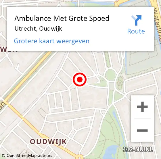Locatie op kaart van de 112 melding: Ambulance Met Grote Spoed Naar Utrecht, Oudwijk op 20 november 2018 09:57