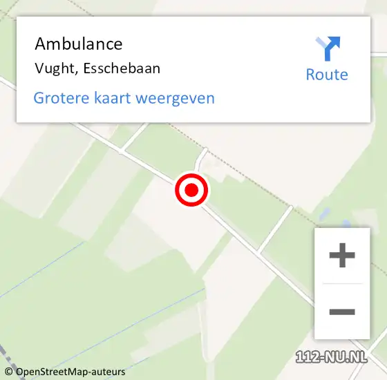 Locatie op kaart van de 112 melding: Ambulance Vught, Esschebaan op 20 november 2018 10:44