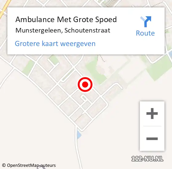 Locatie op kaart van de 112 melding: Ambulance Met Grote Spoed Naar Munstergeleen, Schoutenstraat op 25 september 2013 13:31