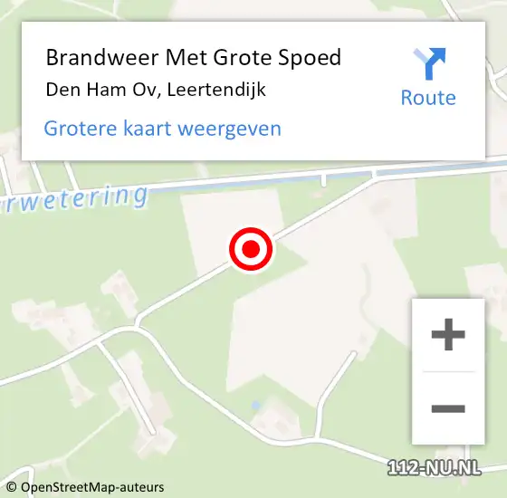 Locatie op kaart van de 112 melding: Brandweer Met Grote Spoed Naar Den Ham Ov, Leertendijk op 20 november 2018 11:16