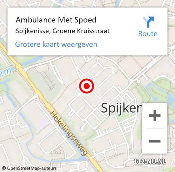 Locatie op kaart van de 112 melding: Ambulance Met Spoed Naar Spijkenisse, Groene Kruisstraat op 20 november 2018 12:09