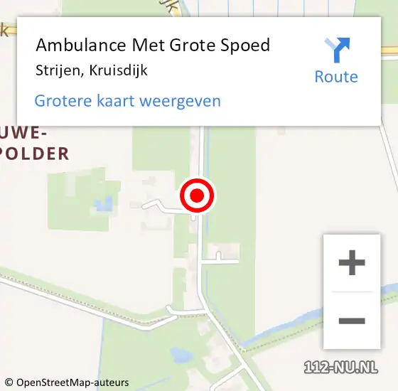 Locatie op kaart van de 112 melding: Ambulance Met Grote Spoed Naar Strijen, Kruisdijk op 20 november 2018 12:32