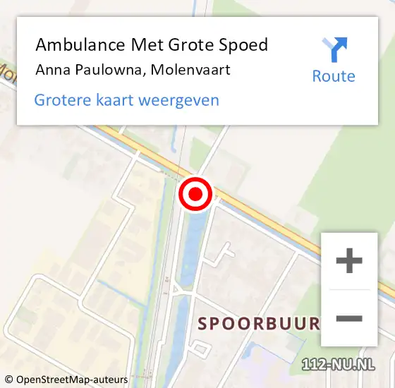 Locatie op kaart van de 112 melding: Ambulance Met Grote Spoed Naar Anna Paulowna, Molenvaart op 20 november 2018 13:43