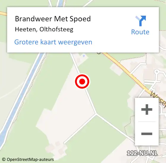 Locatie op kaart van de 112 melding: Brandweer Met Spoed Naar Heeten, Olthofsteeg op 20 november 2018 14:11