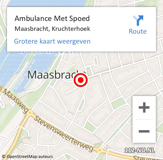 Locatie op kaart van de 112 melding: Ambulance Met Spoed Naar Maasbracht, Kruchterhoek op 20 november 2018 14:51