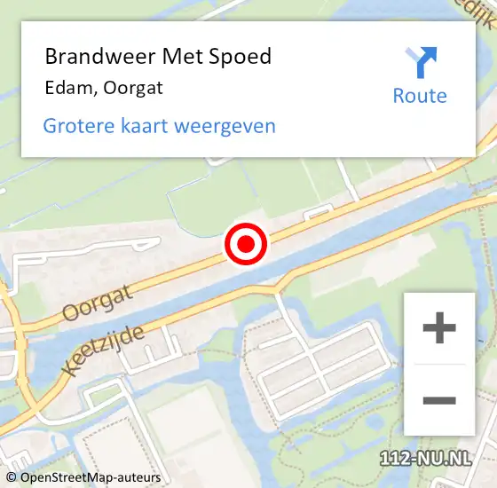 Locatie op kaart van de 112 melding: Brandweer Met Spoed Naar Edam, Oorgat op 20 november 2018 15:07