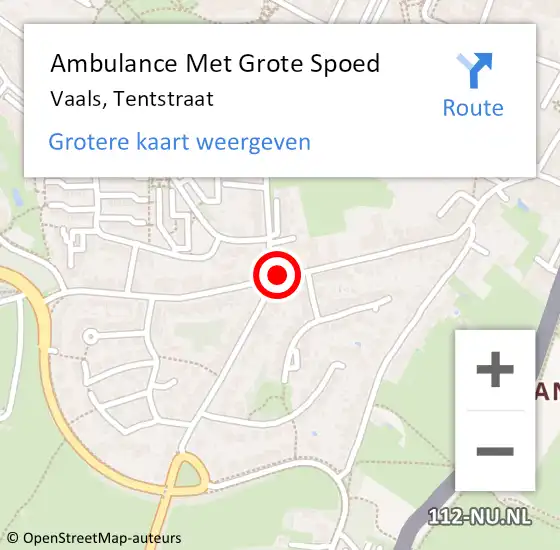 Locatie op kaart van de 112 melding: Ambulance Met Grote Spoed Naar Vaals, Tentstraat op 20 november 2018 16:05