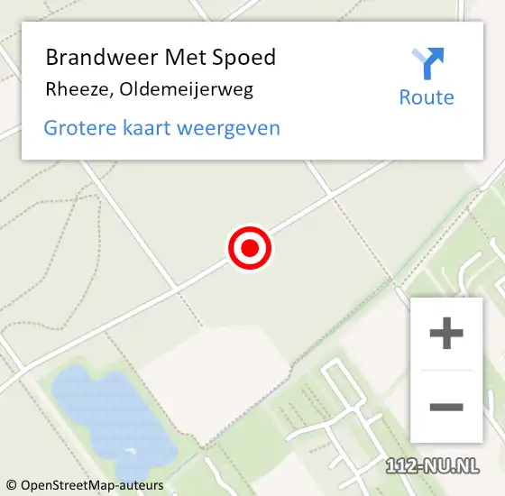 Locatie op kaart van de 112 melding: Brandweer Met Spoed Naar Rheeze, Oldemeijerweg op 20 november 2018 16:11