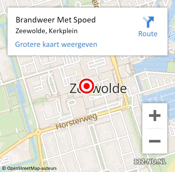 Locatie op kaart van de 112 melding: Brandweer Met Spoed Naar Zeewolde, Kerkplein op 20 november 2018 16:52