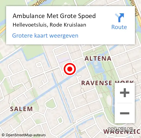 Locatie op kaart van de 112 melding: Ambulance Met Grote Spoed Naar Hellevoetsluis, Rode Kruislaan op 15 maart 2014 09:04