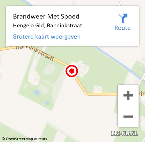 Locatie op kaart van de 112 melding: Brandweer Met Spoed Naar Hengelo Gld, Banninkstraat op 20 november 2018 18:42