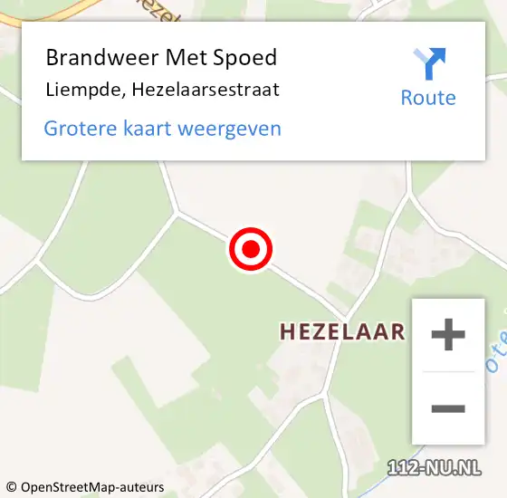 Locatie op kaart van de 112 melding: Brandweer Met Spoed Naar Liempde, Hezelaarsestraat op 20 november 2018 19:01