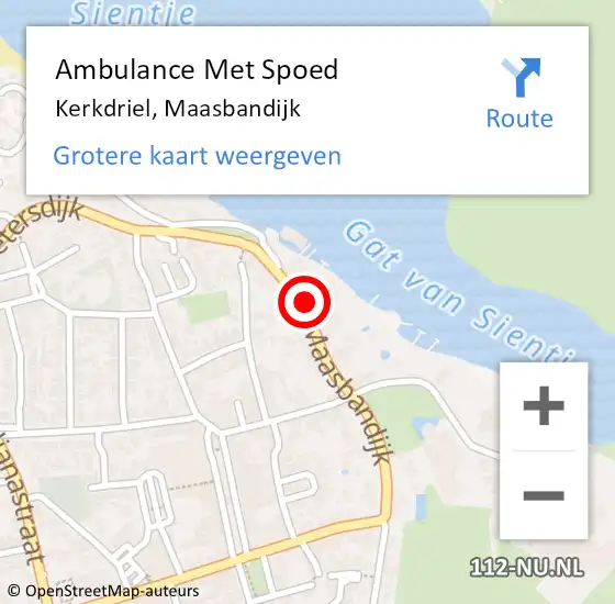 Locatie op kaart van de 112 melding: Ambulance Met Spoed Naar Kerkdriel, Maasbandijk op 20 november 2018 20:15