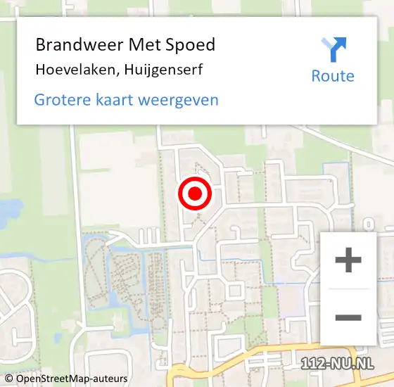 Locatie op kaart van de 112 melding: Brandweer Met Spoed Naar Hoevelaken, Huijgenserf op 20 november 2018 23:49