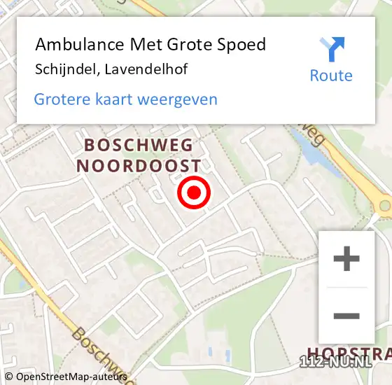 Locatie op kaart van de 112 melding: Ambulance Met Grote Spoed Naar Schijndel, Lavendelhof op 21 november 2018 00:04