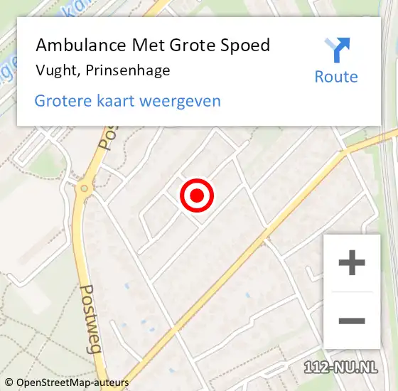 Locatie op kaart van de 112 melding: Ambulance Met Grote Spoed Naar Vught, Prinsenhage op 21 november 2018 01:30