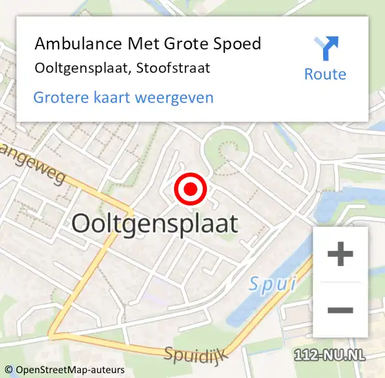 Locatie op kaart van de 112 melding: Ambulance Met Grote Spoed Naar Ooltgensplaat, Stoofstraat op 21 november 2018 06:16