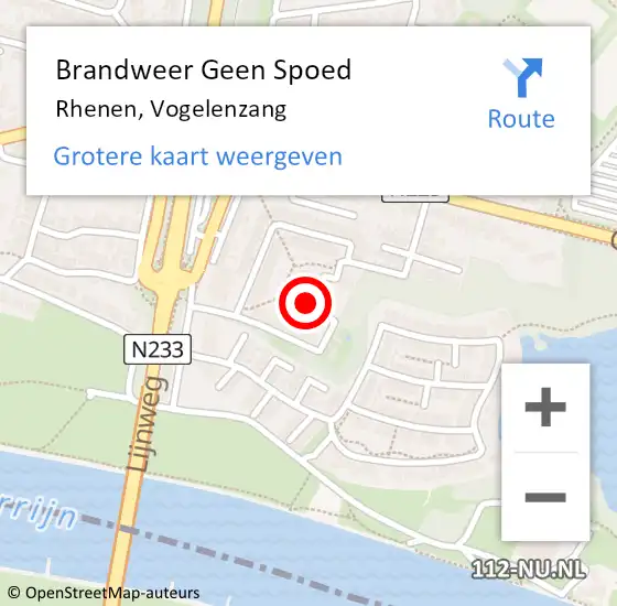 Locatie op kaart van de 112 melding: Brandweer Geen Spoed Naar Rhenen, Vogelenzang op 21 november 2018 07:20