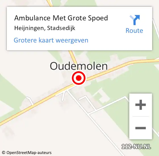 Locatie op kaart van de 112 melding: Ambulance Met Grote Spoed Naar Heijningen, Stadsedijk op 15 maart 2014 09:58