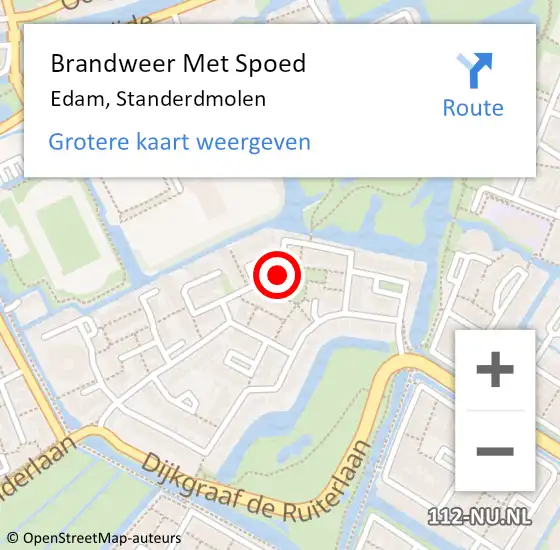 Locatie op kaart van de 112 melding: Brandweer Met Spoed Naar Edam, Standerdmolen op 21 november 2018 09:25