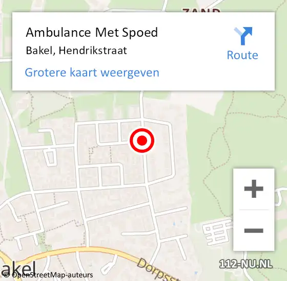 Locatie op kaart van de 112 melding: Ambulance Met Spoed Naar Bakel, Hendrikstraat op 21 november 2018 09:27