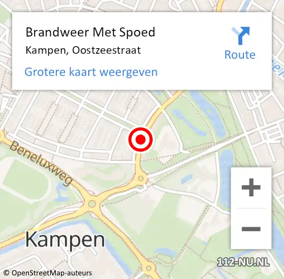 Locatie op kaart van de 112 melding: Brandweer Met Spoed Naar Kampen, Oostzeestraat op 21 november 2018 10:05