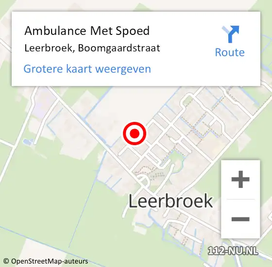 Locatie op kaart van de 112 melding: Ambulance Met Spoed Naar Leerbroek, Boomgaardstraat op 21 november 2018 10:12