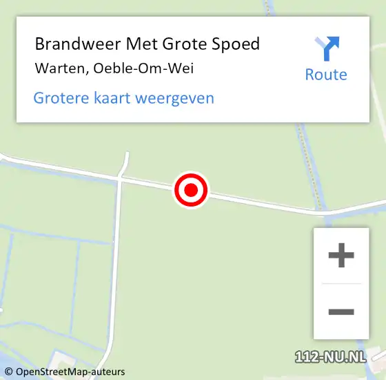 Locatie op kaart van de 112 melding: Brandweer Met Grote Spoed Naar Warten, Oeble-Om-Wei op 21 november 2018 10:22