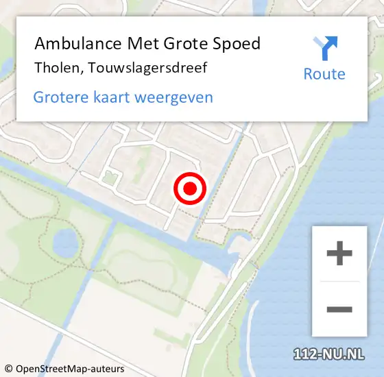 Locatie op kaart van de 112 melding: Ambulance Met Grote Spoed Naar Tholen, Touwslagersdreef op 21 november 2018 10:27