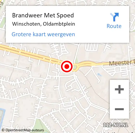 Locatie op kaart van de 112 melding: Brandweer Met Spoed Naar Winschoten, Oldambtplein op 15 maart 2014 10:10