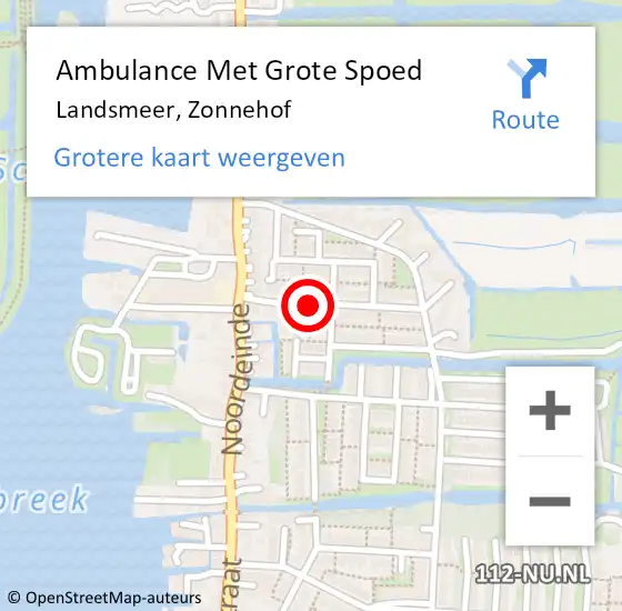 Locatie op kaart van de 112 melding: Ambulance Met Grote Spoed Naar Landsmeer, Zonnehof op 21 november 2018 12:16