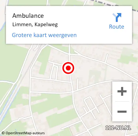 Locatie op kaart van de 112 melding: Ambulance Limmen, Kapelweg op 21 november 2018 12:26