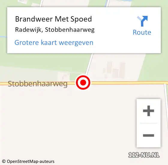 Locatie op kaart van de 112 melding: Brandweer Met Spoed Naar Radewijk, Stobbenhaarweg op 21 november 2018 13:43