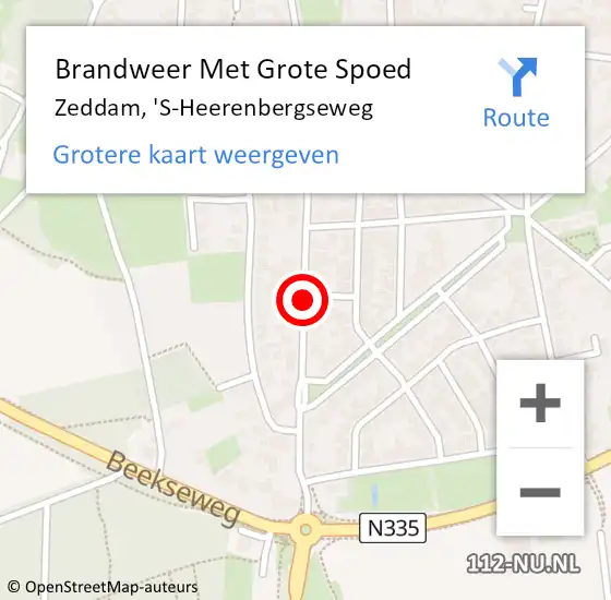Locatie op kaart van de 112 melding: Brandweer Met Grote Spoed Naar Zeddam, 'S-Heerenbergseweg op 21 november 2018 14:55