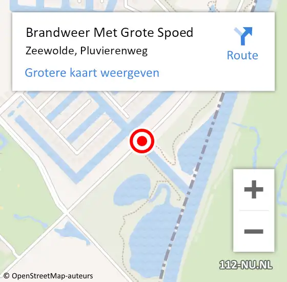 Locatie op kaart van de 112 melding: Brandweer Met Grote Spoed Naar Zeewolde, Pluvierenweg op 21 november 2018 15:22