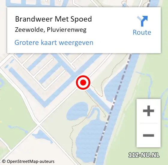 Locatie op kaart van de 112 melding: Brandweer Met Spoed Naar Zeewolde, Pluvierenweg op 21 november 2018 16:02