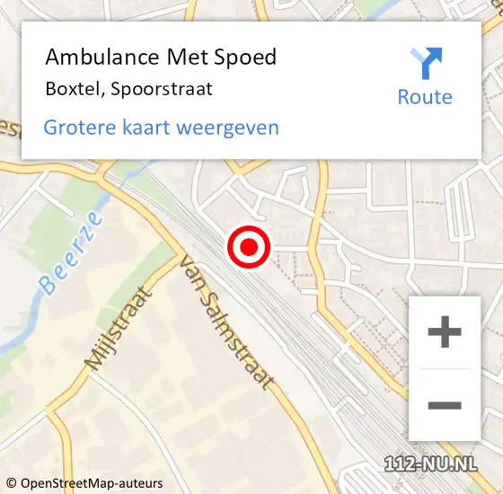 Locatie op kaart van de 112 melding: Ambulance Met Spoed Naar Boxtel, Spoorstraat op 21 november 2018 17:42