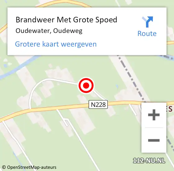 Locatie op kaart van de 112 melding: Brandweer Met Grote Spoed Naar Oudewater, Oudeweg op 21 november 2018 19:47