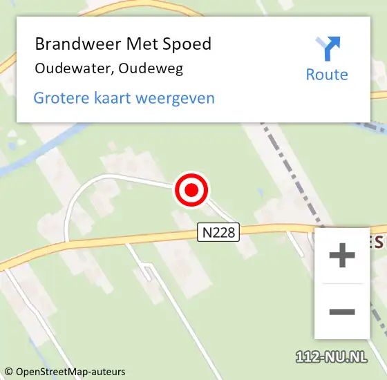 Locatie op kaart van de 112 melding: Brandweer Met Spoed Naar Oudewater, Oudeweg op 21 november 2018 20:01