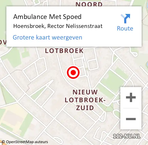 Locatie op kaart van de 112 melding: Ambulance Met Spoed Naar Hoensbroek, Rector Nelissenstraat op 15 maart 2014 11:06