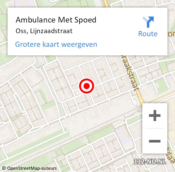 Locatie op kaart van de 112 melding: Ambulance Met Spoed Naar Oss, Lijnzaadstraat op 22 november 2018 02:49