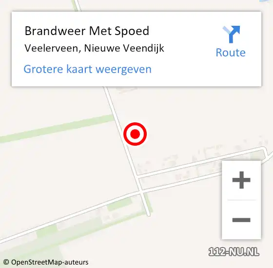 Locatie op kaart van de 112 melding: Brandweer Met Spoed Naar Veelerveen, Nieuwe Veendijk op 15 maart 2014 11:32