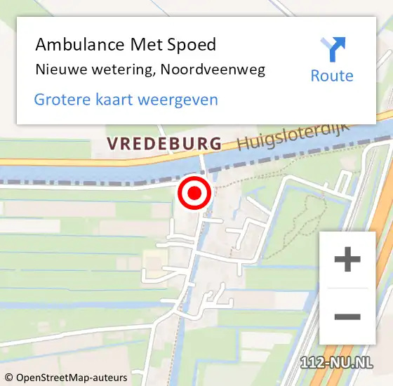 Locatie op kaart van de 112 melding: Ambulance Met Spoed Naar Nieuwe wetering, Noordveenweg op 15 maart 2014 11:43