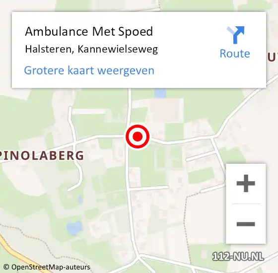 Locatie op kaart van de 112 melding: Ambulance Met Spoed Naar Halsteren, Kannewielseweg op 22 november 2018 10:20