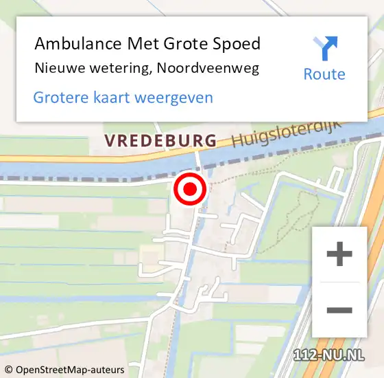 Locatie op kaart van de 112 melding: Ambulance Met Grote Spoed Naar Nieuwe wetering, Noordveenweg op 15 maart 2014 11:45