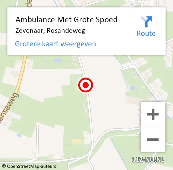 Locatie op kaart van de 112 melding: Ambulance Met Grote Spoed Naar Zevenaar, Rosandeweg op 22 november 2018 12:50