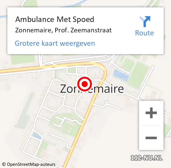 Locatie op kaart van de 112 melding: Ambulance Met Spoed Naar Zonnemaire, Prof. Zeemanstraat op 22 november 2018 13:41