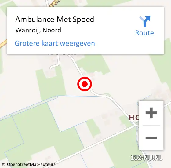 Locatie op kaart van de 112 melding: Ambulance Met Spoed Naar Wanroij, Noord op 22 november 2018 14:27